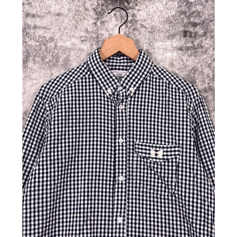Emerson Fry Black and White Gingham Button-Down Shirt
